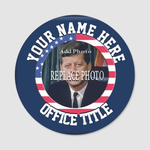 Replace Photo  Campaign Template Round Name Tag