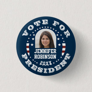 Replace Photo   Campaign Template Round Pinback Bu Button