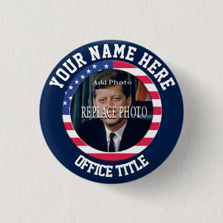 Replace Photo | Campaign Template Round Pinback Button