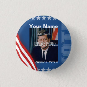 Replace Photo   Campaign Template Round Pinback Button
