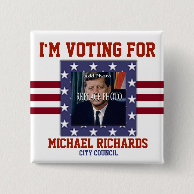 Replace Photo | Campaign Template Square Button (Front)