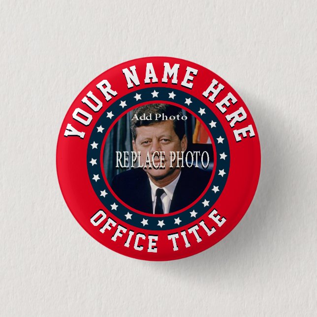 Replace Photo | Election Template Round Button (Front)