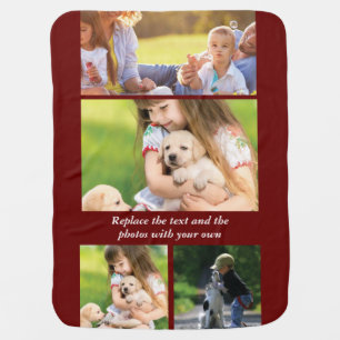 Replace text and photos with your own baby blanket