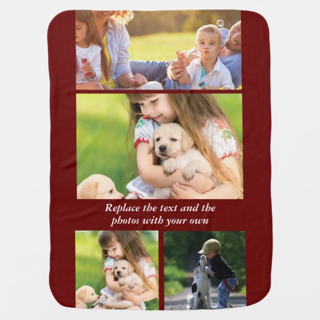 Replace text and photos with your own baby blanket (Front)