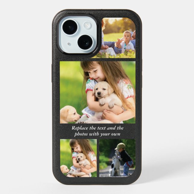 Replace text and photos with your own iPhone 15 case (Back)