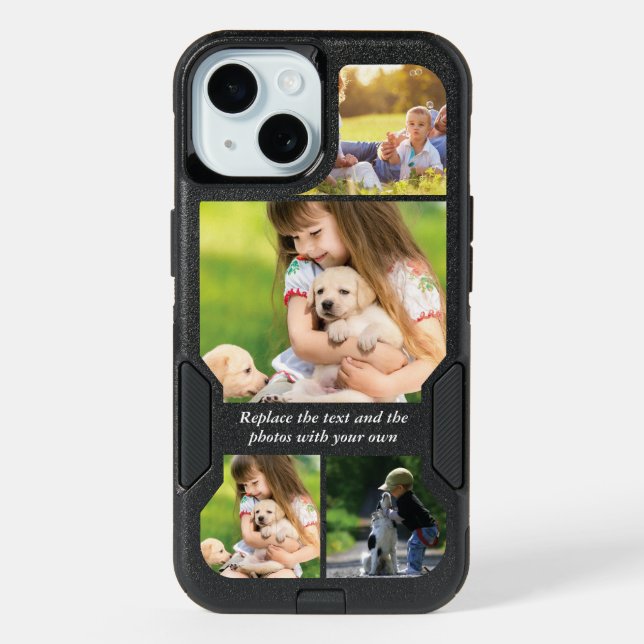 Replace text and photos with your own iPhone 15 case (Back)