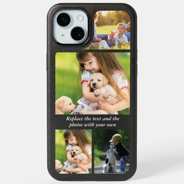 Replace text and photos with your own iPhone 15 plus case (Back)