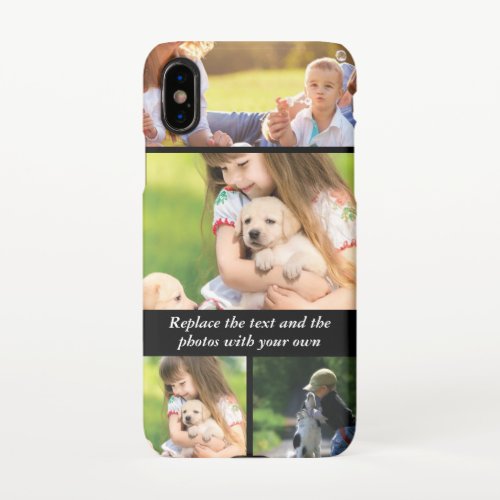 Replace text and photos with your own iPhone XS case