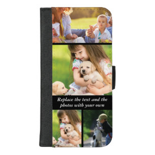 Replace text and photos with your own iPhone 8/7 plus wallet case