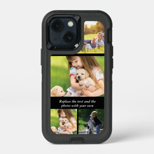 Replace text and photos with your own iPhone 13 mini case
