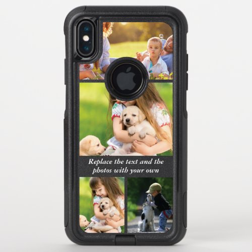 Replace text and photos with your own OtterBox commuter iPhone XS max case