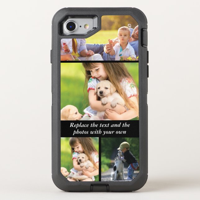 Replace text and photos with your own otterbox iPhone case (Back)
