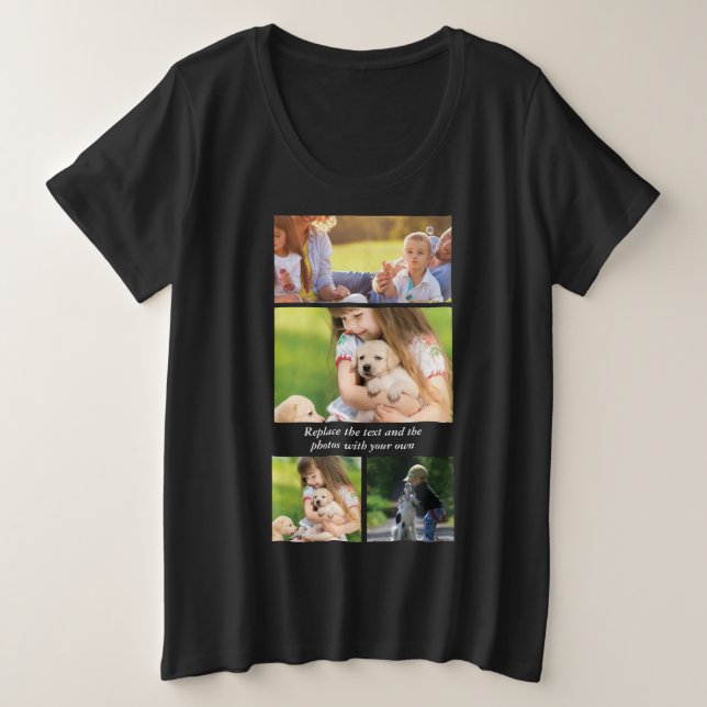 Replace text and photos with your own plus size T-Shirt (Design Front)