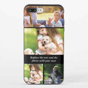 Replace text and photos with your own iPhone 8/7 plus slider case