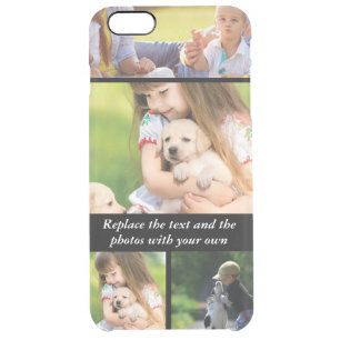 Replace text and photos with your own clear iPhone 6 plus case