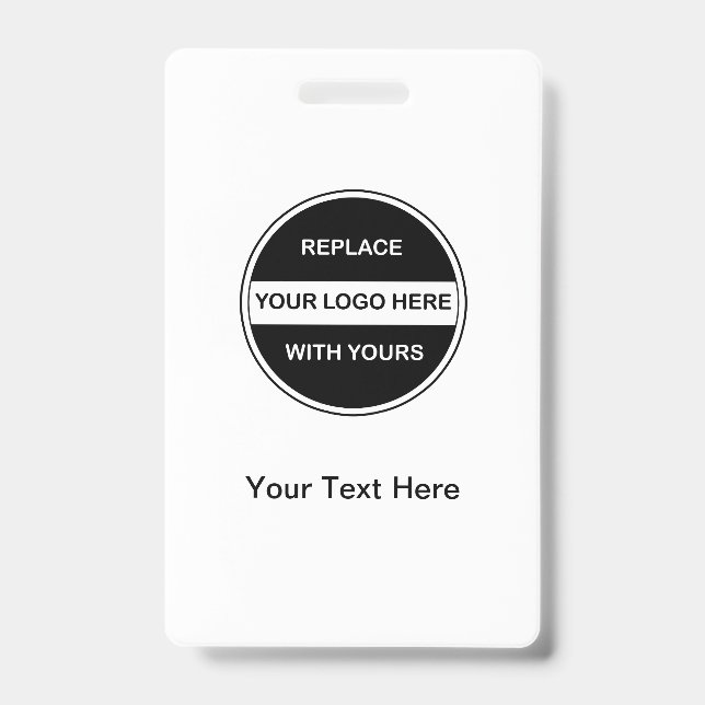Replace WIth Your Logo Business ID Badge (Front)