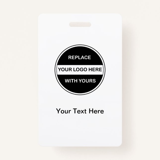 Replace WIth Your Logo Business ID Badge (Front)