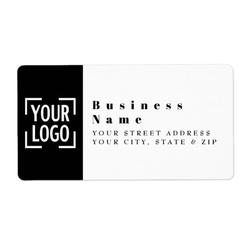Replace With Your Logo  Modern bw Return Address Label