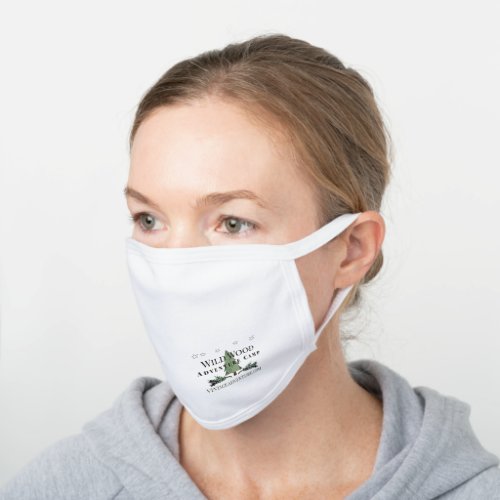 Replace with Your Logo or Use the Pine Tree White Cotton Face Mask