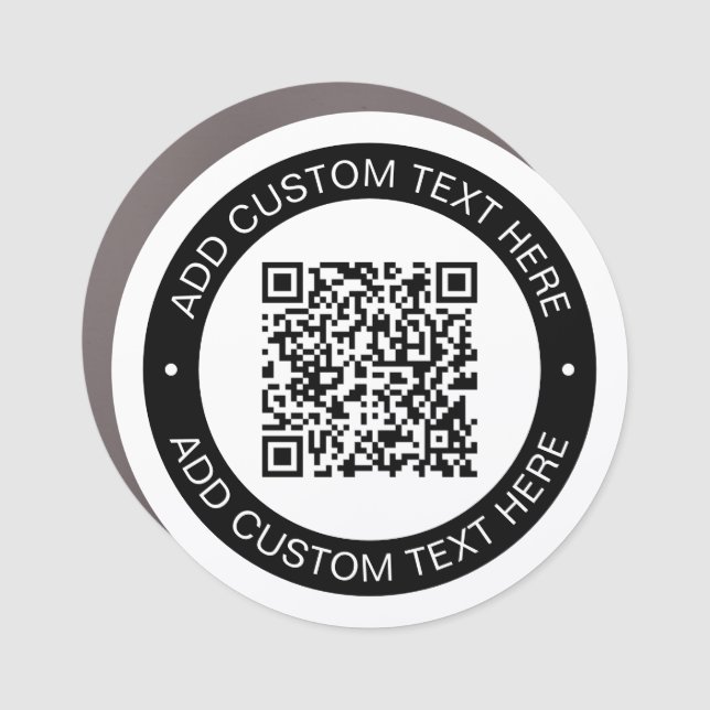 Replace with Your Own Uploaded QR code or Image Car Magnet (Front)