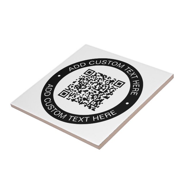 Replace with Your Own Uploaded QR code or Image Ceramic Tile (Side)