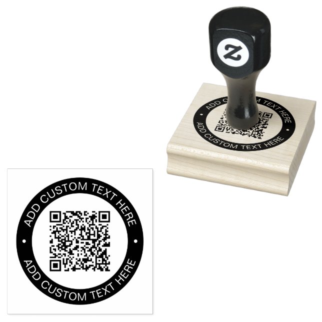 Replace with Your Own Uploaded QR code or Image Rubber Stamp (Stamped)