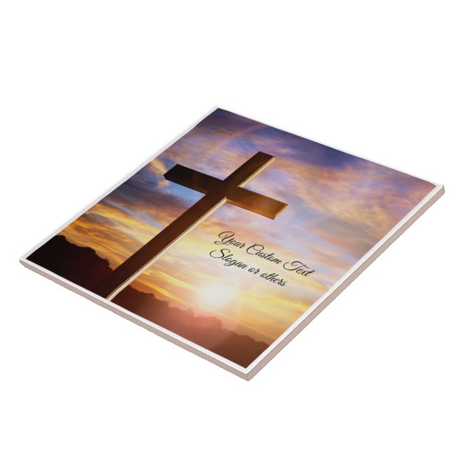 Replace Your Image Personalized Canvas Print Art Ceramic Tile (Side)
