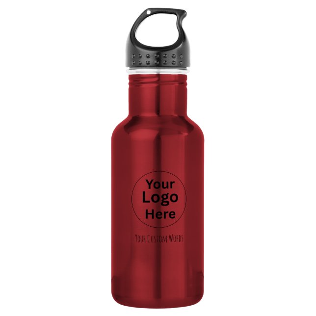 Replace Your Logo & Text  Stainless Steel Water Bottle (Front)