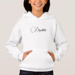 Replace Your Name Text Modern Elegant Girls Hoodie<br><div class="desc">Kids Girls Hoodies Replace Your Name Text Modern Elegant Girls Clothing Apparel Template Personalized White Hooded Sweatshirt Pullover.</div>