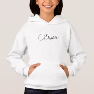 Replace Your Name Text Modern Elegant Girls Hoodie