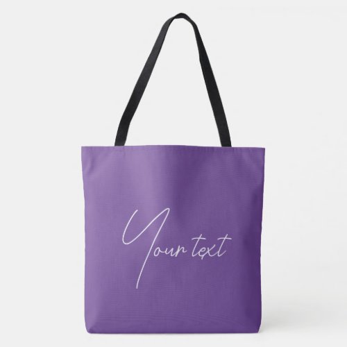 Replace Your Name Text Purple Typography Large Tote Bag