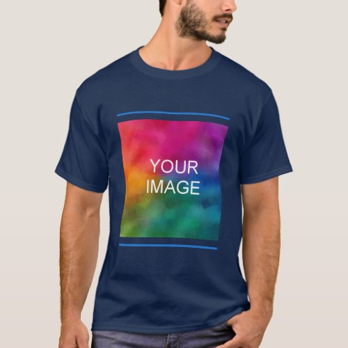 Replace Your Photo Image Company Logo Text Mens T_Shirt