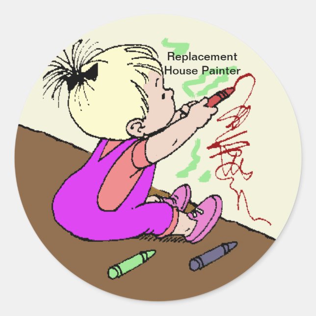 Replacement House Painter Classic Round Sticker (Front)