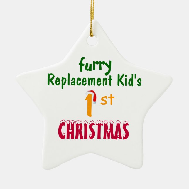 Replacement Kid's 1'st CHRISTMAS Ceramic Ornament (Front)