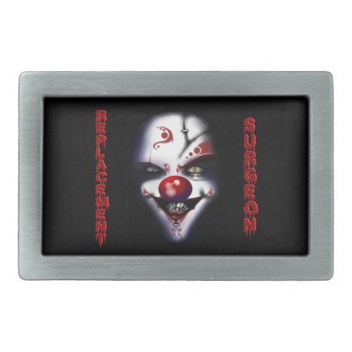 Replacement Surgeon _ Evil Clown Rectangular Belt Buckle