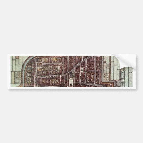 Replica city map of Delft 1649 Bumper Sticker