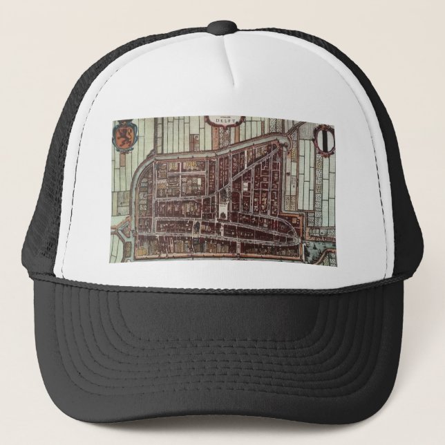 Replica city map of Delft 1649 Trucker Hat (Front)