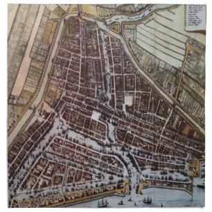 Replica city map of Rotterdam 1652 Cloth Napkin