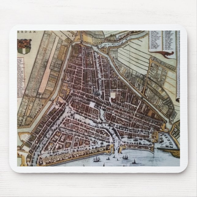 Replica city map of Rotterdam 1652 Mouse Pad (Front)