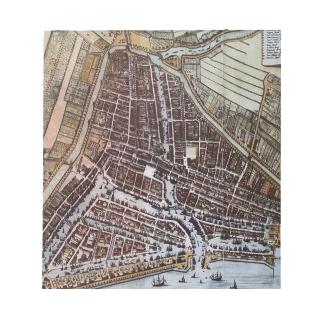 Replica city map of Rotterdam 1652 Notepad (Front)