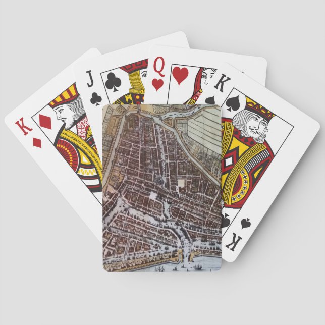 Replica city map of Rotterdam 1652 Poker Cards (Back)