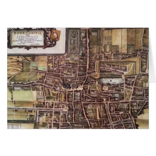 Replica city map of The Hague 1649