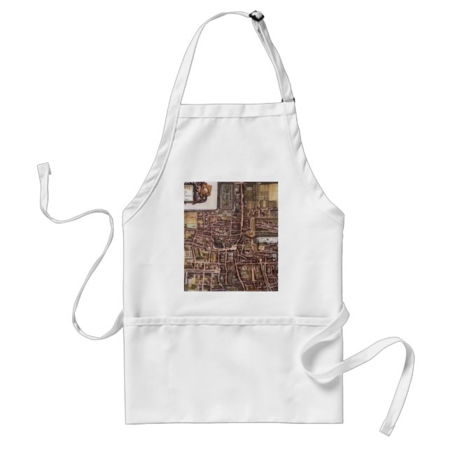 Replica city map of The Hague 1649 Adult Apron (Front)