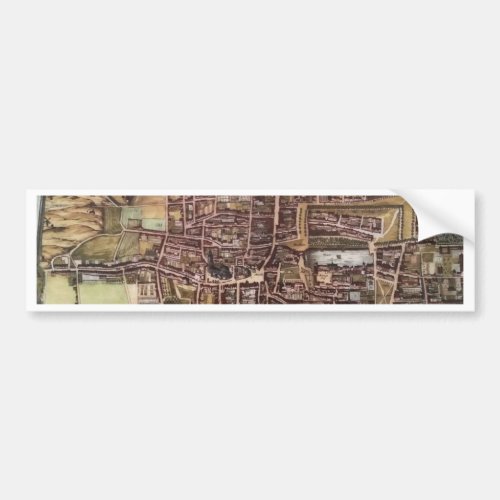 Replica city map of The Hague 1649 Bumper Sticker