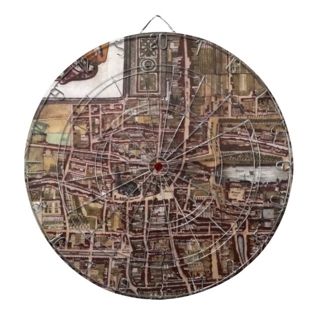 Replica city map of The Hague 1649 Dart Board (Front)