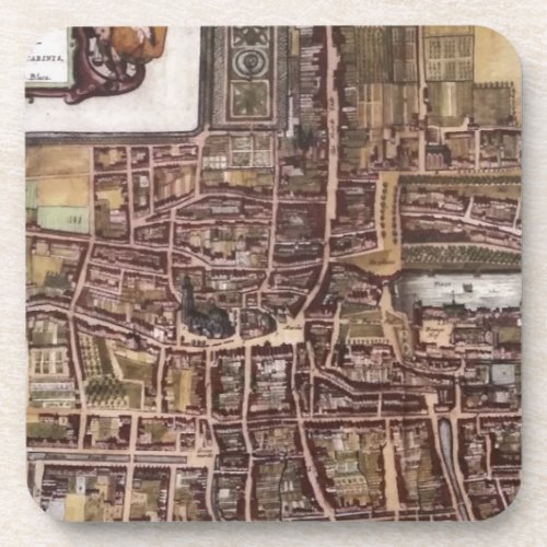 Replica city map of The Hague 1649 Drink Coaster