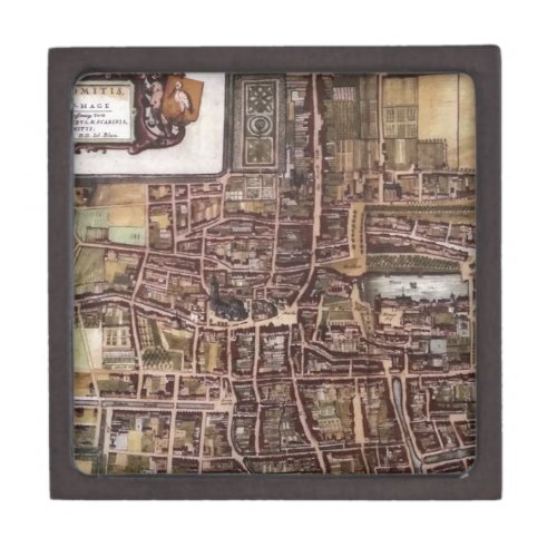 Replica city map of The Hague 1649 Jewelry Box