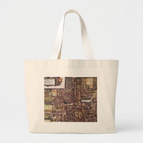 Replica city map of The Hague 1649 Large Tote Bag