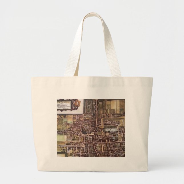 Replica city map of The Hague 1649 Large Tote Bag (Front)