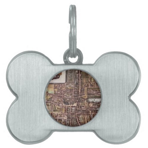 Replica city map of The Hague 1649 Pet Name Tag